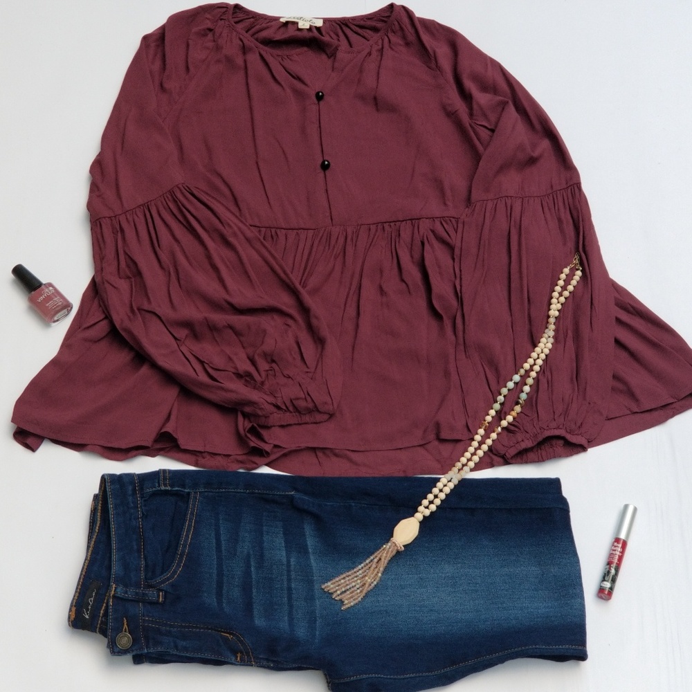 Maroon top